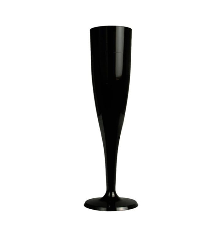 Copa de Plastico para Cava Negra 115ml (6 uds)