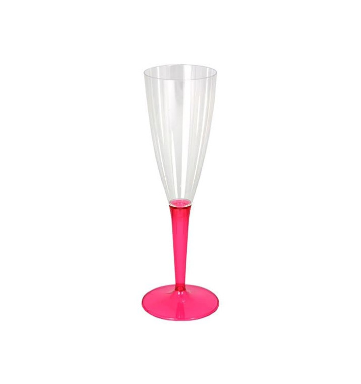 Copa de Plastico Cava Pie Frambuesa 100ml (6 Uds) Copa de Plastico Cava Pie Frambuesa 100ml (6 Uds)