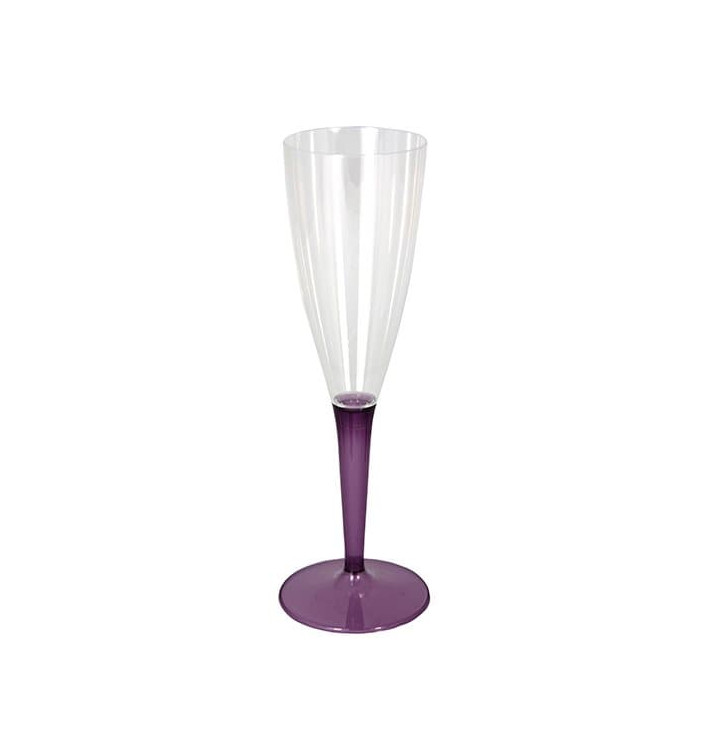Copa de Plastico Cava Pie Berenjena 100ml (6 Uds) Copa de Plastico Cava Pie Berenjena 100ml (6 Uds)