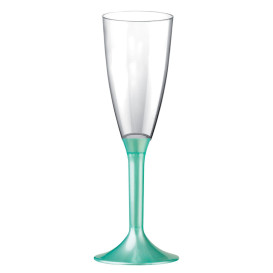 Copa de Plastico Cava con Pie Tiffany Perlado 120ml (20 Uds)