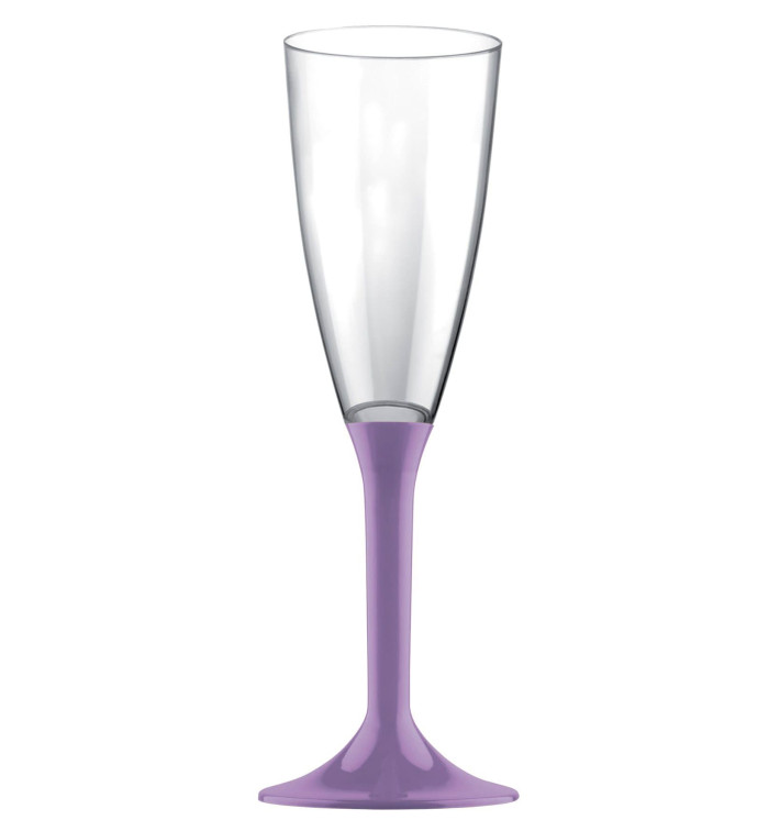 Copa de Plastico Cava con Pie Lila 120ml (20 Uds) Copa de Plastico Cava con Pie Lila 120ml (20 Uds)