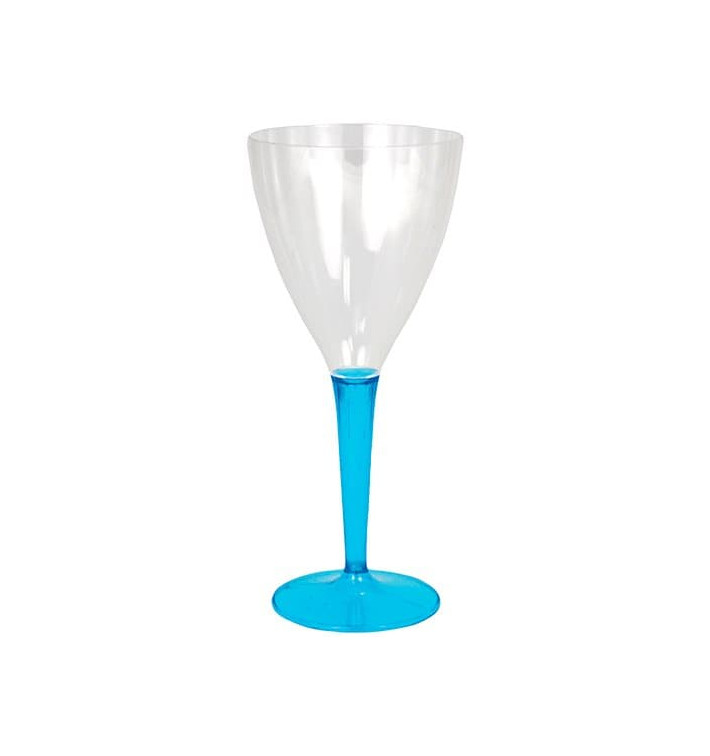 Copa de Plastico Vino Pie Turquesa 130ml (6 Uds) Copa de Plastico Vino Pie Turquesa 130ml (6 Uds)
