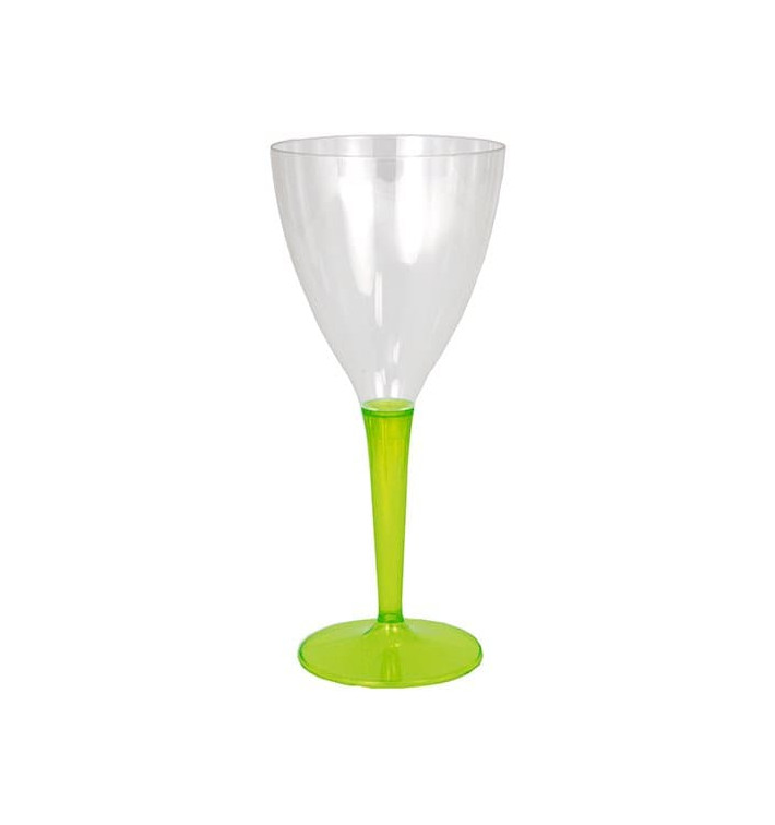 Copa de Plastico Vino Pie Verde 130ml (6 Uds) Copa de Plastico Vino Pie Verde 130ml (6 Uds)
