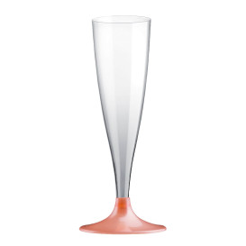 Copa de Plastico Cava con Pie Melocoton Perlado 140ml (20 Uds)