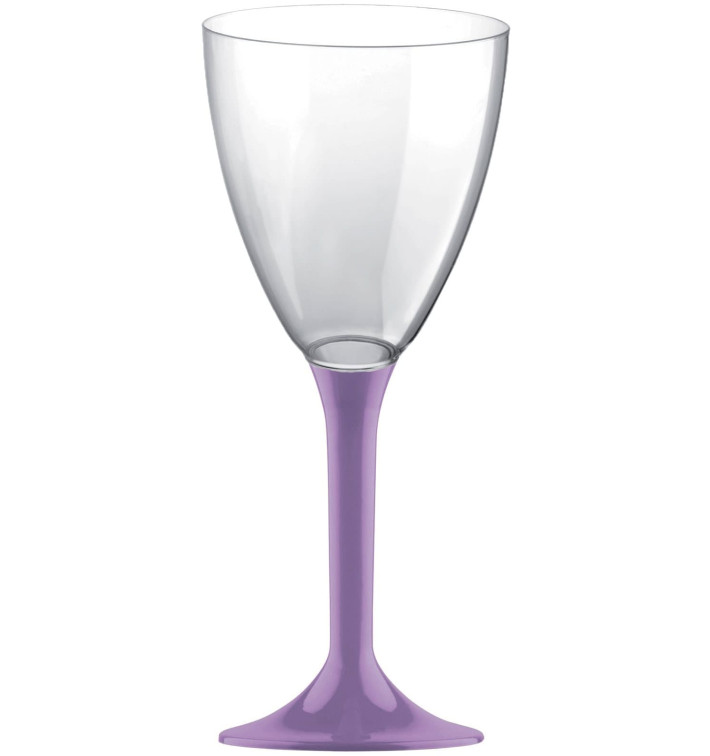 Copa de Plastico Vino con Pie Lila 180ml (20 Uds) Copa de Plastico Vino con Pie Lila 180ml (20 Uds)