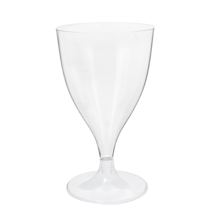 Copa de Plastico Vino con Pie Transparente 200ml (20 Uds) Copa de Plastico Vino con Pie Transparente 200ml (20 Uds)