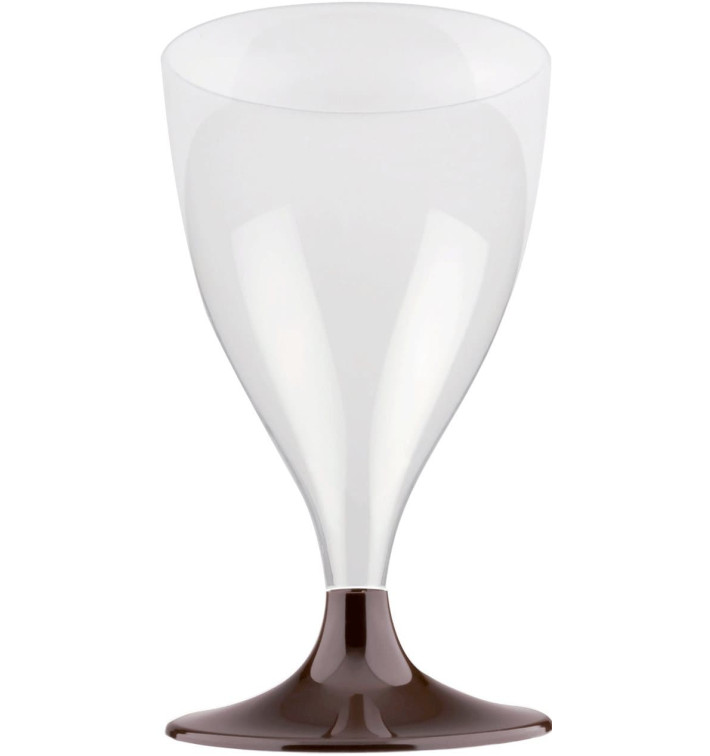 Copa de Plastico Vino con Pie Marron 200ml (20 Uds) Copa de Plastico Vino con Pie Marron 200ml (20 Uds)
