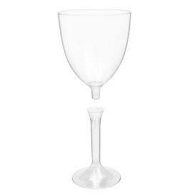 Copa de Plastico Vino con Pie Transparente 300ml (20 Uds)