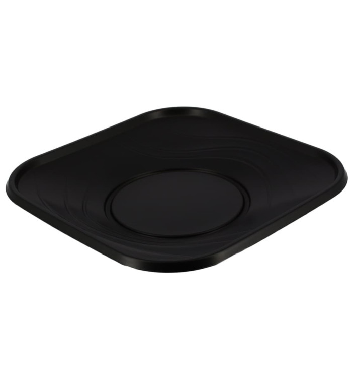 Plato de Plastico PP "X-Table" Cuadrado Negro 180mm (8 Uds) Plato de Plastico PP "X-Table" Cuadrado Negro 180mm (8 Uds)