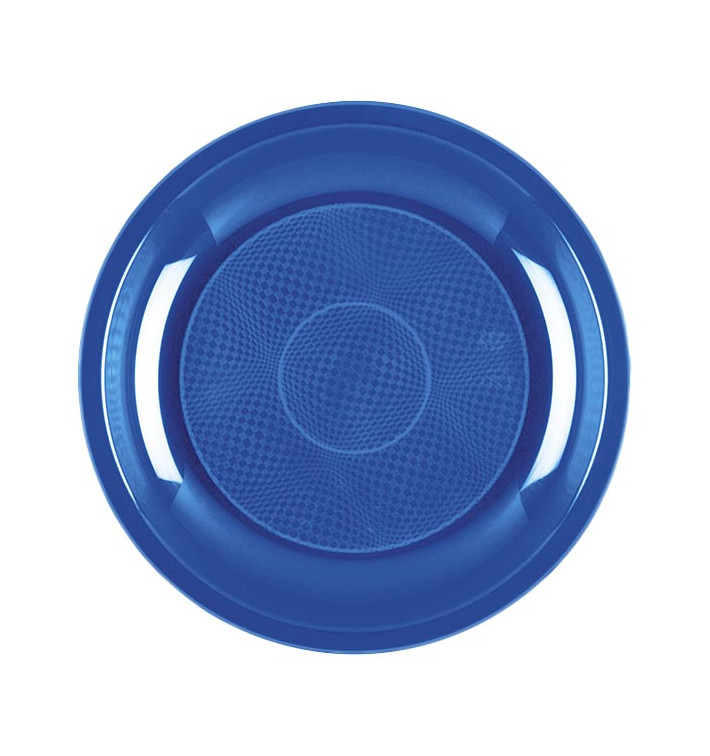 Plato de Plastico Postre Azul Mediterraneo Round PP Ø185mm (50 Uds)