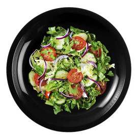 Plato de Plastico Llano Negro Round PP Ø220mm (50 Uds)