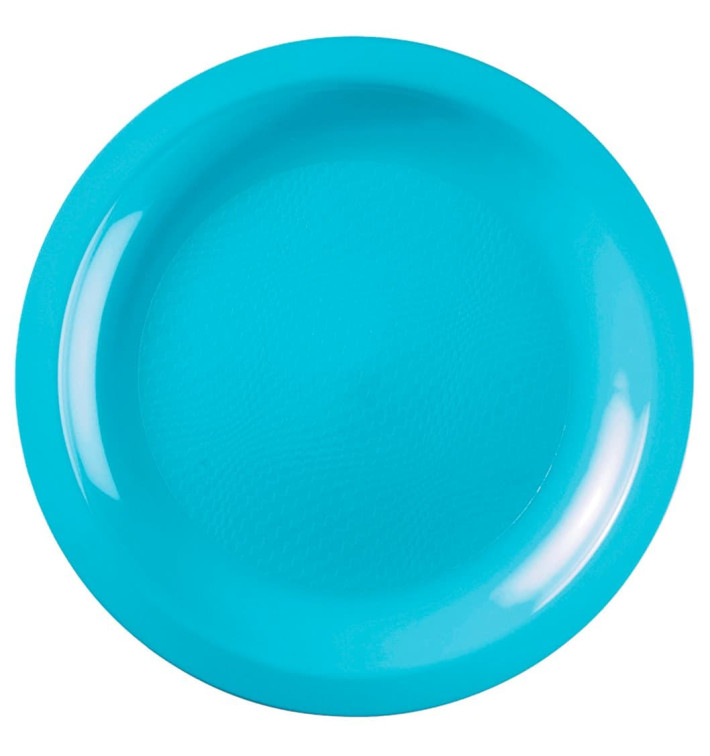 Plato de Plastico Llano Turquesa Round PP Ø220mm (50 Uds) Plato de Plastico Llano Turquesa Round PP Ø220mm (50 Uds)