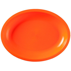 Bandeja Ovalada Naranja Round PP 255x190mm (50 Uds)