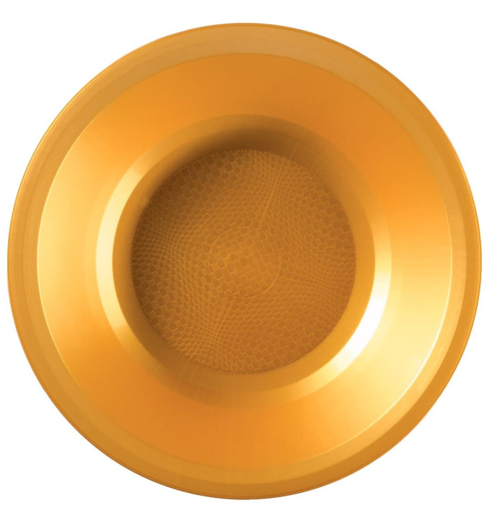 Plato de Plastico Hondo Oro Round PP Ø195mm (25 Uds) Plato de Plastico Hondo Oro Round PP Ø195mm (25 Uds)