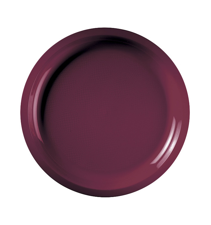 Plato de Plastico Burdeos Round PP Ø290mm (25 Uds) Plato de Plastico Burdeos Round PP Ø290mm (25 Uds)