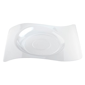 Plato de Plastico "Forma" Transparente 22x18 cm (12 Uds)