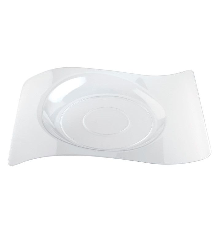 Plato de Plastico "Forma" Transparente 22x18 cm (12 Uds)