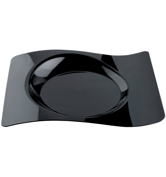 Plato de Plastico "Forma" Negro 28x23 cm (12 Uds) Plato de Plastico "Forma" Negro 28x23 cm (12 Uds)