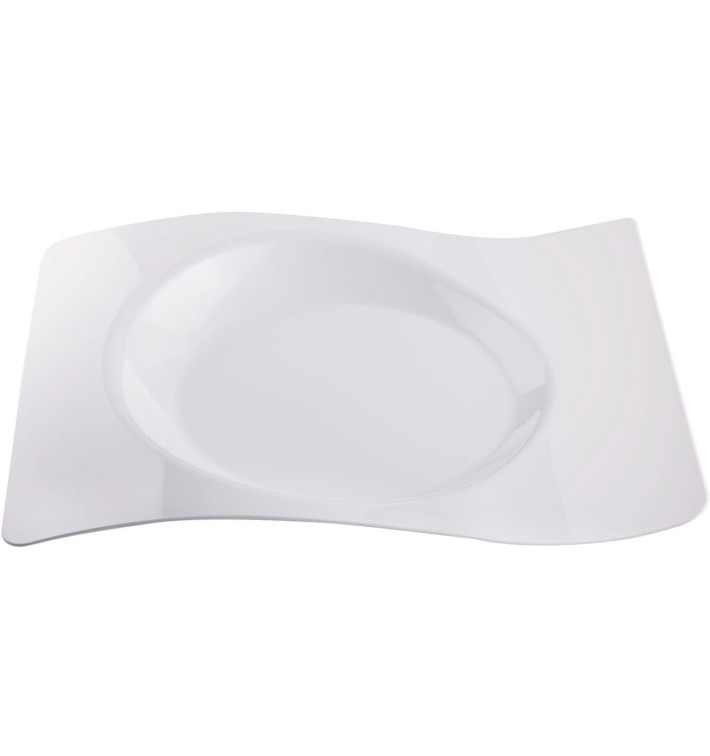 Plato de Plastico "Forma" Blanco 28x23 cm (12 Uds)