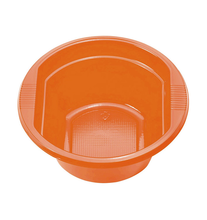 Bol de Plastico PS Naranja 250ml Ø12cm (30 Uds) Bol de Plastico PS Naranja 250ml Ø12cm (30 Uds)