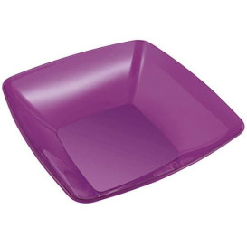 Bol de Plastico Cuadrado Berenjena 28x28cm (1 Uds)