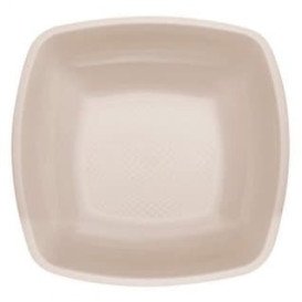 Plato de Plastico Hondo Beige Square PP 180mm (25 Uds)