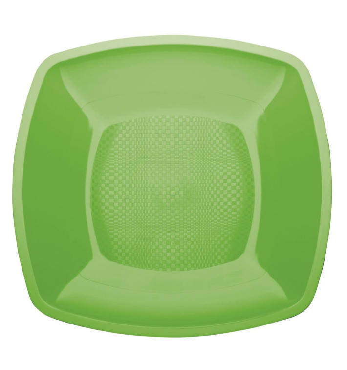 Plato de Plastico Llano Verde Lima Square PP 180mm (25 Uds) Plato de Plastico Llano Verde Lima Square PP 180mm (25 Uds)