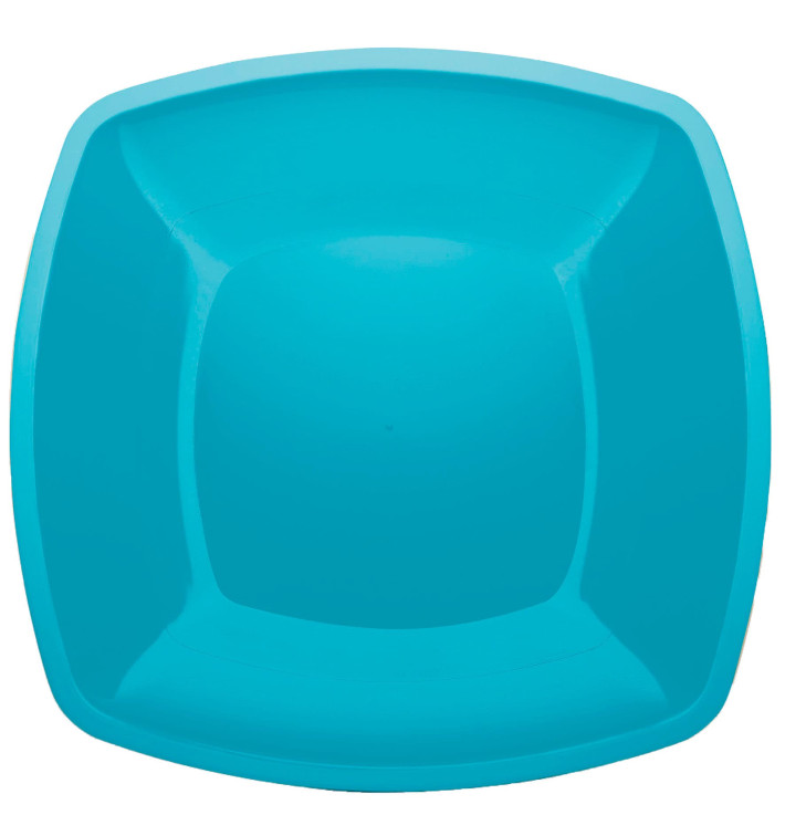 Plato de Plastico Llano Turquesa Square PS 300mm (12 Uds) Plato de Plastico Llano Turquesa Square PS 300mm (12 Uds)
