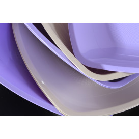 Plato de Plastico Llano Beige Square PP 180mm (25 Uds)