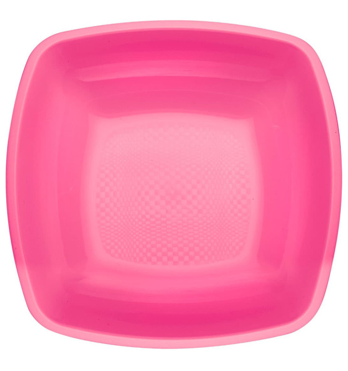 Plato de Plastico Hondo Fucsia Square PP 180mm (25 Uds) Plato de Plastico Hondo Fucsia Square PP 180mm (25 Uds)
