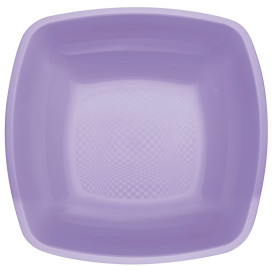 Plato de Plastico Hondo Lila Square PP 180mm (25 Uds)