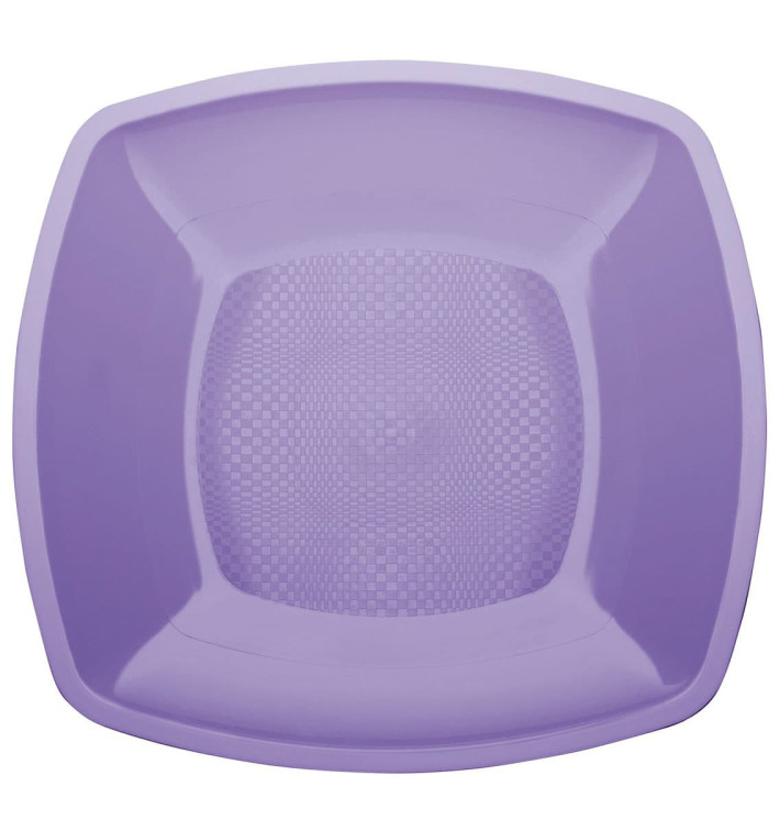 Plato de Plastico Llano Lila Square PP 180mm (25 Uds) Plato de Plastico Llano Lila Square PP 180mm (25 Uds)