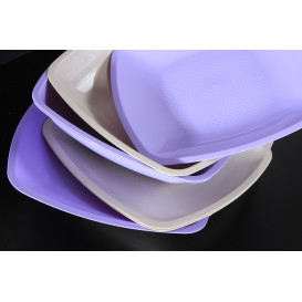 Plato de Plastico Llano Lila Square PP 180mm (25 Uds)