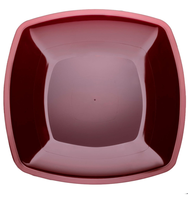 Plato de Plastico Llano Burdeos Square PS 300mm (12 Uds) Plato de Plastico Llano Burdeos Square PS 300mm (12 Uds)