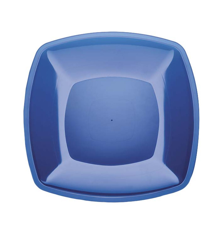 Plato de Plastico Llano Azul Transp. Square PS 300mm (12 Uds) Plato de Plastico Llano Azul Transp. Square PS 300mm (12 Uds)