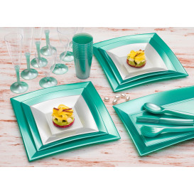 Plato de Plastico Hondo Plata Nice Pearl PP 180mm (25 Uds)