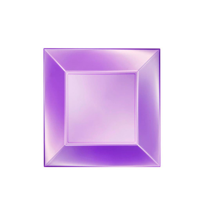 Plato de Plastico Llano Violeta Nice Pearl PP 180mm (25 Uds)