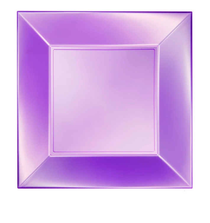 Plato de Plastico Llano Violeta Nice Pearl PP 290mm (12 Uds)