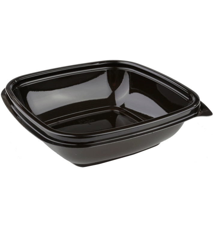 Bol Plástico Cuadrado Negro PET 250ml 125x125x40mm (50 Uds) Bol Plástico Cuadrado Negro PET 250ml 125x125x40mm (50 Uds)