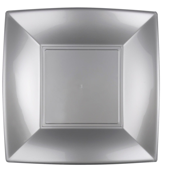 Plato de Plastico Llano Gris Nice PP 290mm (12 Uds) Plato de Plastico Llano Gris Nice PP 290mm (12 Uds)