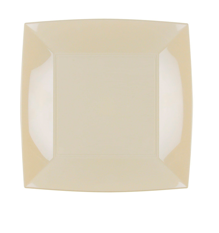Plato de Plastico Llano Crema Nice PP 230mm (25 Uds) Plato de Plastico Llano Crema Nice PP 230mm (25 Uds)