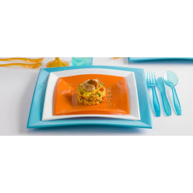 Plato de Plastico Llano Turquesa Nice PP 290mm (12 Uds)