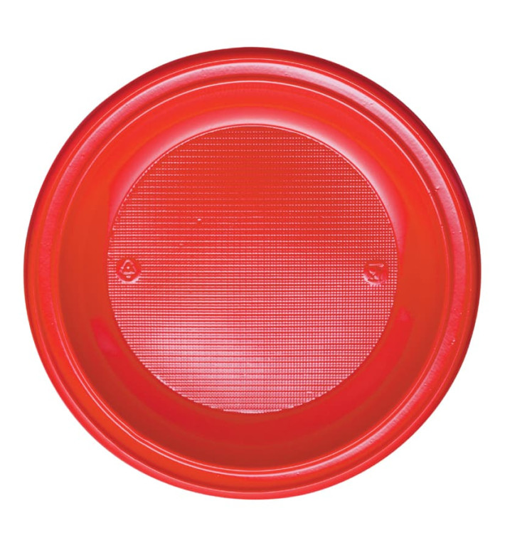 Plato de Plastico PS Llano Rojo Ø280mm (10 Uds) Plato de Plastico PS Llano Rojo Ø280mm (10 Uds)