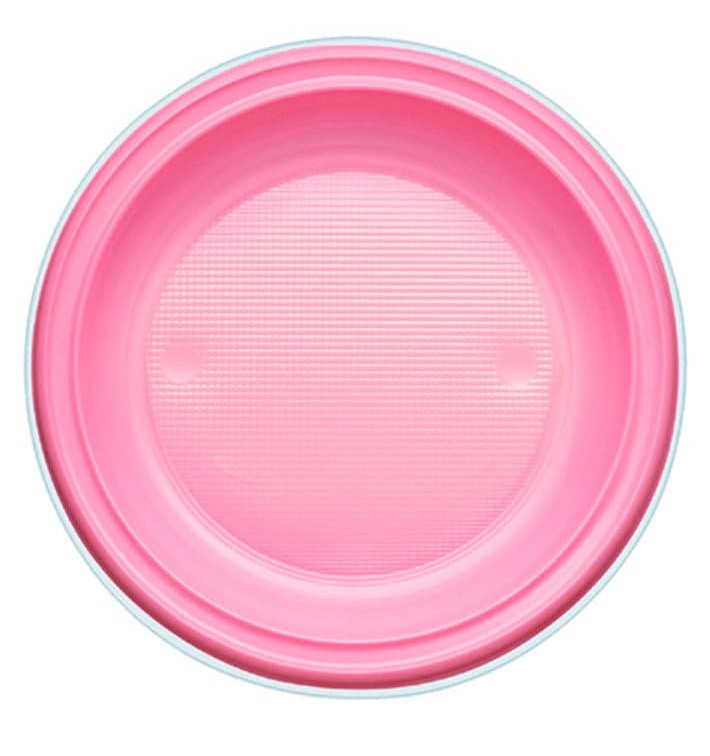 Plato de Plastico PS Hondo Rosa Ø220mm (30 Uds) Plato de Plastico PS Hondo Rosa Ø220mm (30 Uds)