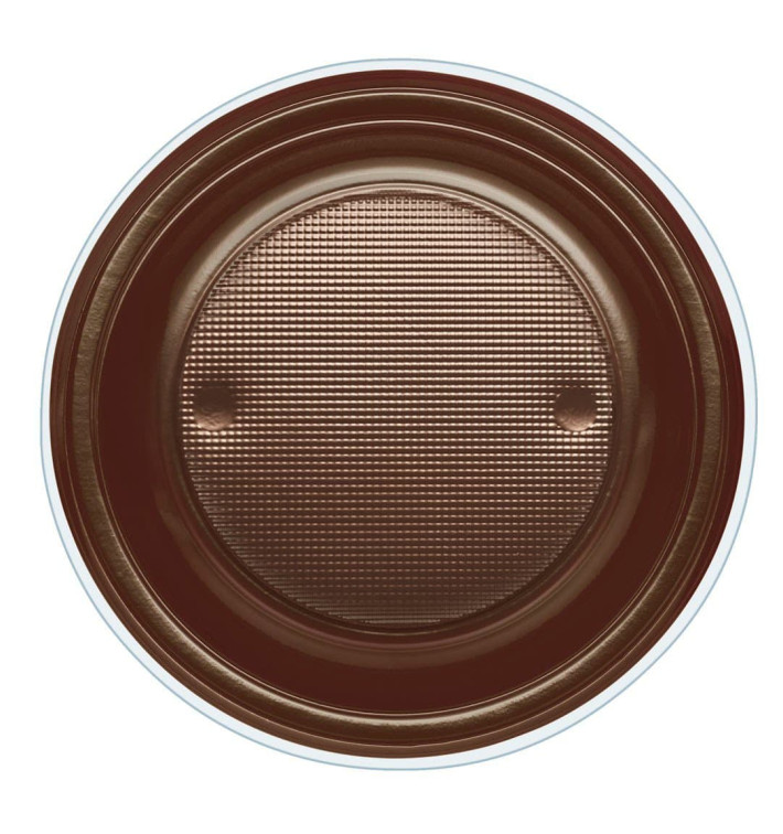 Plato de Plastico PS Hondo Chocolate Ø220mm (30 Uds) Plato de Plastico PS Hondo Chocolate Ø220mm (30 Uds)