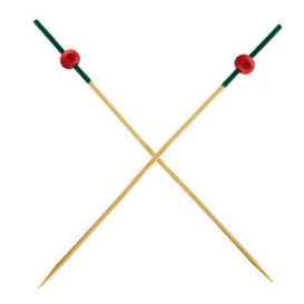 Pinchos de Bambu "Portugal" Verde y Rojo 120mm (200 Uds)