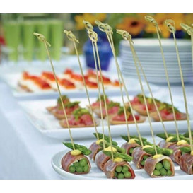 Pinchos de Bambu "Lazo" Verde Natural 180mm (200 Uds)