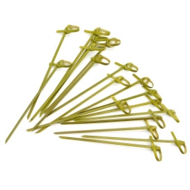 Pinchos de Bambu "Lazo" Verde Natural 180mm (200 Uds)