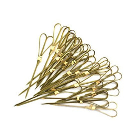 Pincho de Bambú "Cuore" Verde Natural 120mm (200 Uds)