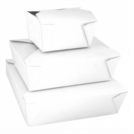 Caja de Carton Americana Blanca 197x140x64mm 1500ml (50 Uds) 